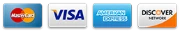 Visa, Mastercard, Discover and American Express accepted